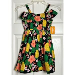 Gymboree Girls Pineapple Punch Tropical Cold Shoulder Dress Size 5T NWT